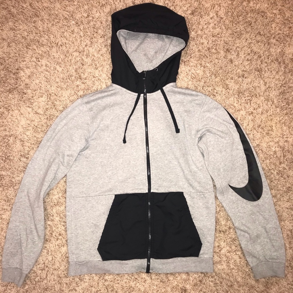 Nike Fleece Jacket-(Grey and Black)